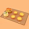 4Pcs Black Baking Cooling Rack Mesh Hole Bread Cooling Rack Oven Safe BBQ Grill Net  Bakery Tools