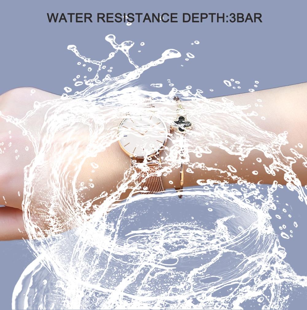 Japan Quartz Movement High Quality Women Steel Mesh Rose Gold Waterproof Ladies Watch