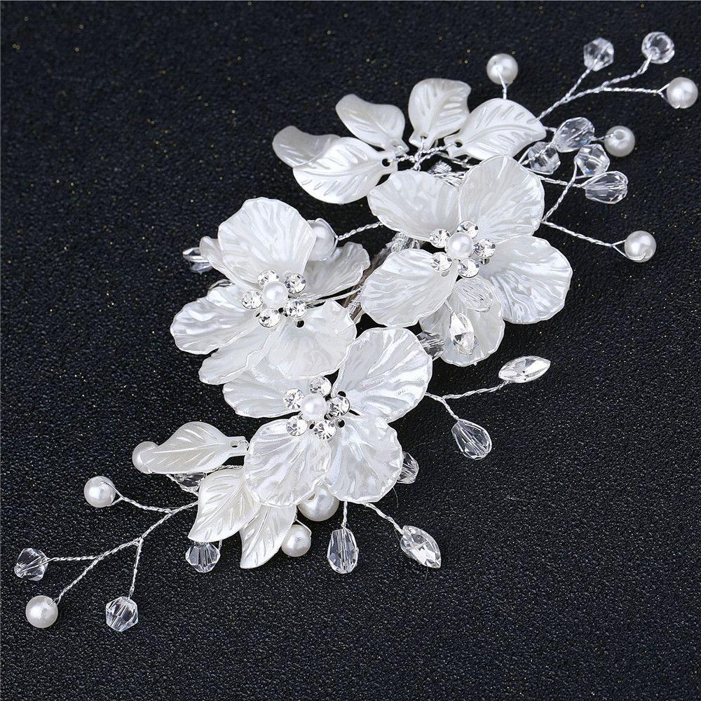 Fashion Crystal Pearl Hair Accessories Bridal Clips Flower Hair Pin Hair Combs Bridesmaid Tiara