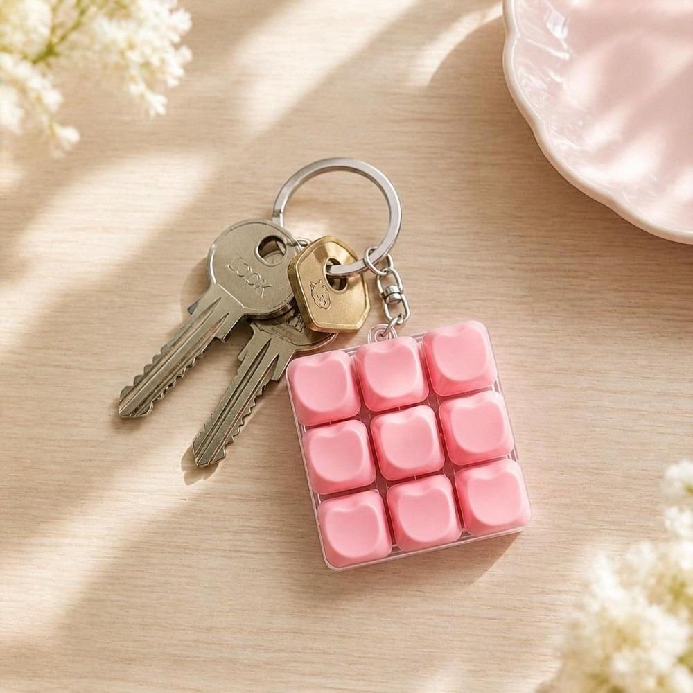 9 Keys Fidget Button Keychain Pendant Fidget Clicker Toy Keyboard Clicker Keychain Sensory Play
