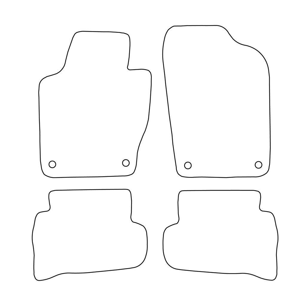 [Blm]Vw006 Красный - Комплект велюровых ковриков для Volkswagen Polo V 6R 2009-2017 - Красная окантовка