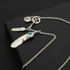 S925 Sterling Silver Jewelry Thai Silver Takahashi Goro Classic Feather Inlaid Turquoise Sweater Pendant