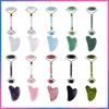 Популярный набор для массажа с роллерами Pink Crystal Jade: Массажер с двумя головками в форме сердца для глаз и лица.