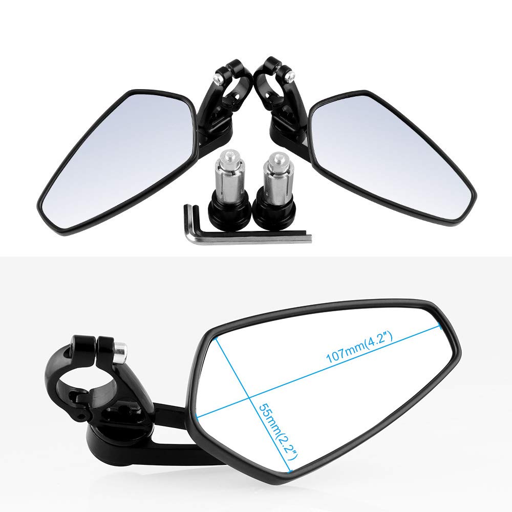 YIBO Universal 360° Adjustable Mirror Motorcycle Bar End Mirror Bar End Motorcycle Mirror Set