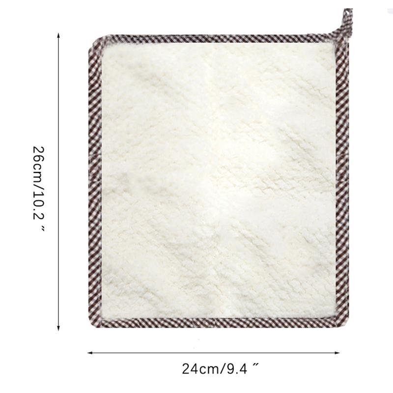 5Pcs Kitchen Towels Coral Fleece Hangable Cleaning Cloth for Tableware Dish Cloth Microfiber Absorbent Household Cleaning Towels