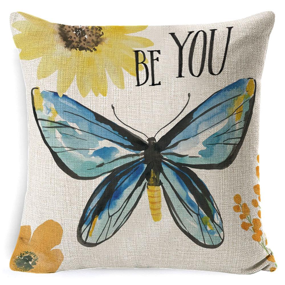 Деревенский стиль, сельский цветок и птица, чехол для дивана, наволочка, льняной весенний чехол для подушки, чехол для автомобильной талии, спинки