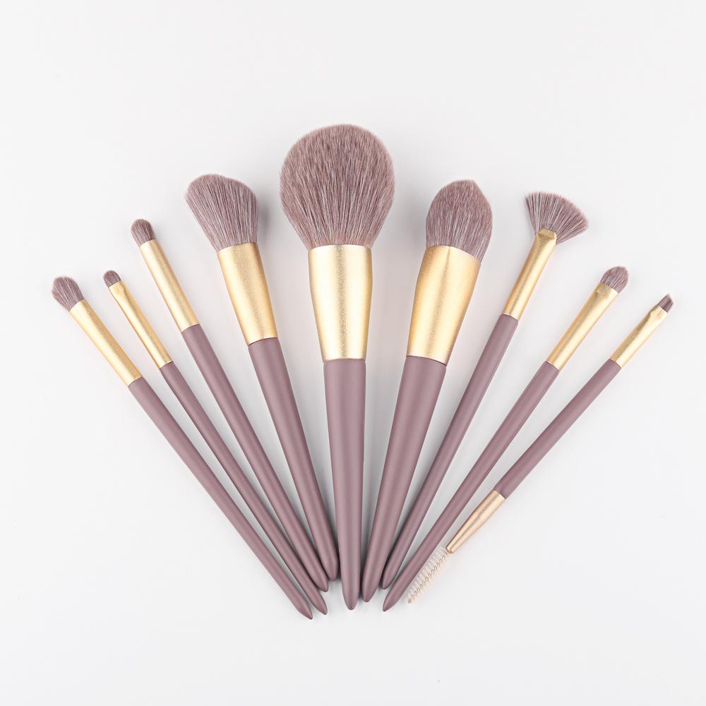 Новые 9 шт., кисти для макияжа, косметические инструменты, пудра, тени для век, инструмент для макияжа бровей, веганский набор кистей для макияжа с сумкой