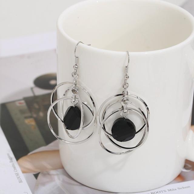 Роскошные модные многослойные круглые серьги-подвески для женщин, большие круглые серьги-кольца, индивидуальные креативные вечерние ювелирные изделия, подарок