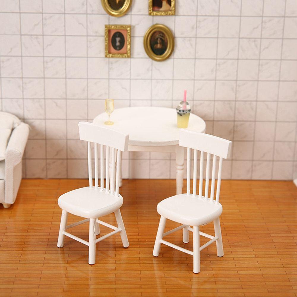 1/12 Dollhouse Miniature Table Furniture Toys Wooden Table Doll House Decoration Simulation Chair