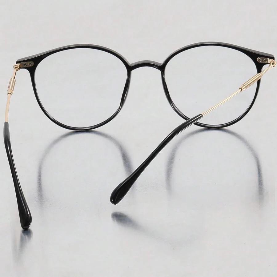 Fashion Anti-Blu Glasses Women Eyewear Retro Myopia Men Round Eyeglasses Frame Optical Computer Transparent Universal Glasses