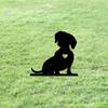 Sitting Dog Garden Stake - Iron Art Silhouette Metal Yard Sign | Creative Courtyard and Garden Decoration for Pet Commemoration