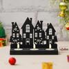 Merry Christmas Tower Decorative Tea Light Candle Holders (Wooden Black) | Decoration Items for Home, Living Room, Office