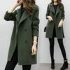 2024 Autumn/Winter Women's Cocoon Wool Coat, Medium-Length, Double-Breasted, Loose Fit