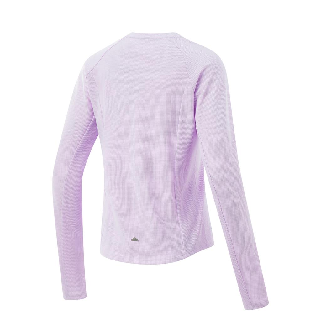 Li Ning Running Series Brand Logo Casual Comfortable Round Neck Long Sleeve T-Shirt Women T-Shirt Cool-Purple ATLV034-3