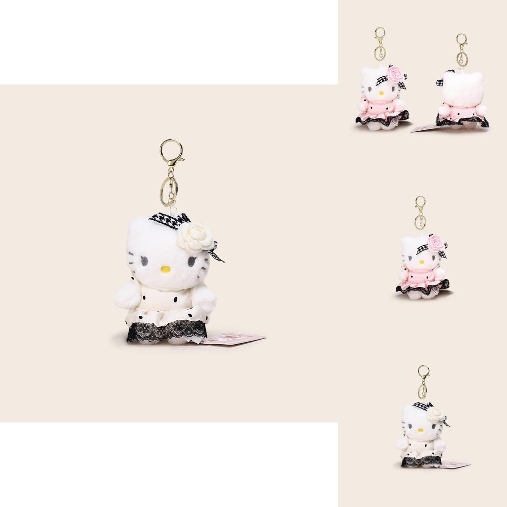 Hello Kitty Plush Pendant With Flower And Lace Dress Decoration For Kids And Teen Key Accessories