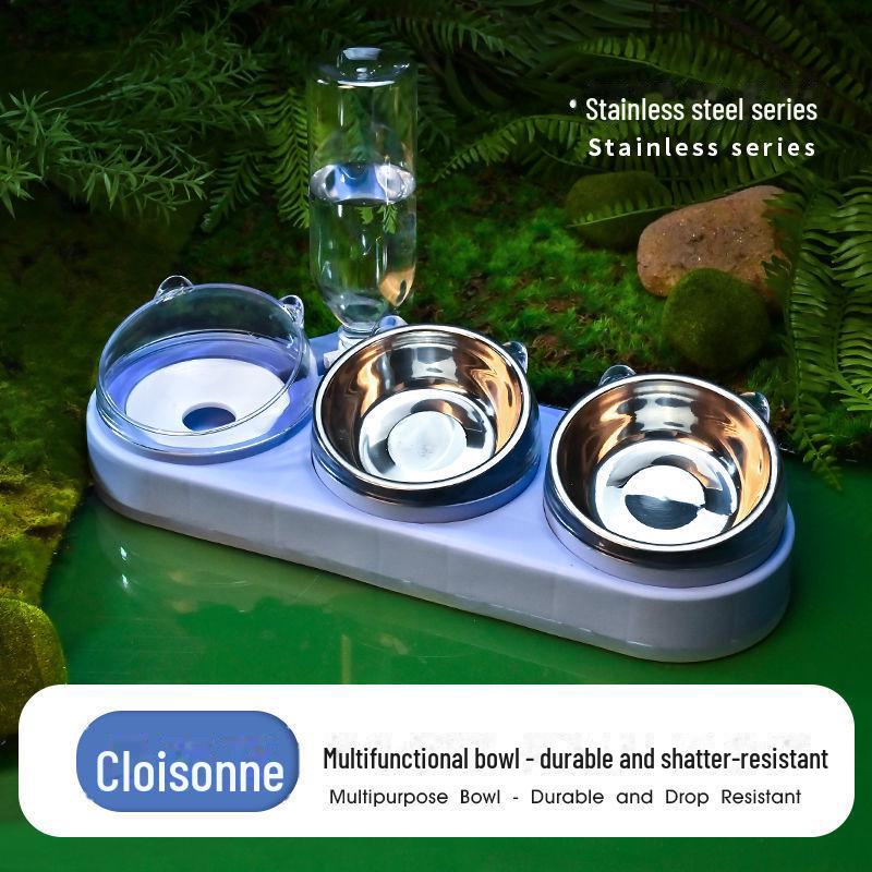 Эргономичная керамическая миска для кошек с автоматическим дозатором воды — защищает шею кошки