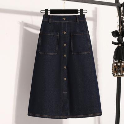 2025 Плюс Размер Эластичные Джинсовые Юбки Женские А-силуэта Модные Свободные Юбки Высокая Талия Винтаж Макси