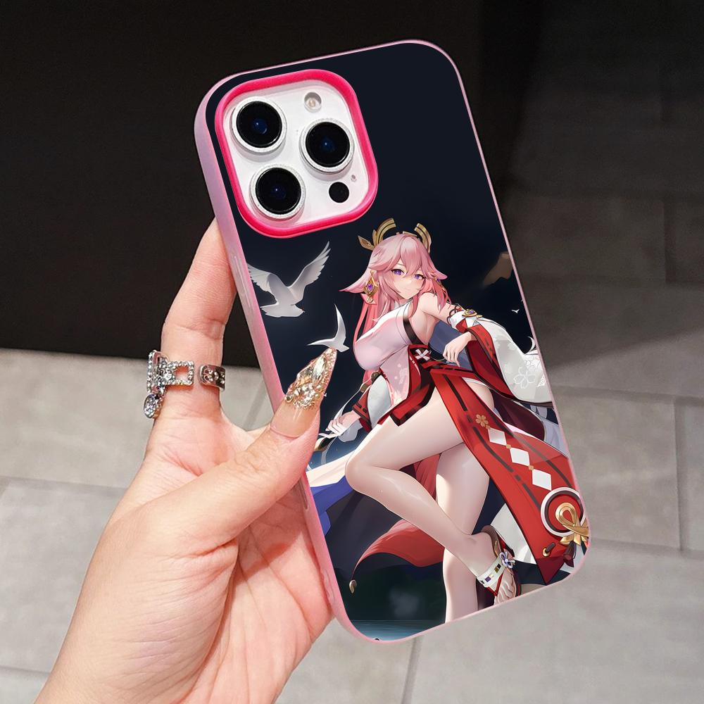 Игровой чехол GI Miko Jelly Двухслойный Розово-красный для мобильного телефона iPhone 17 16 15 14 13 12 11 Air Pro Max Plus Защитный