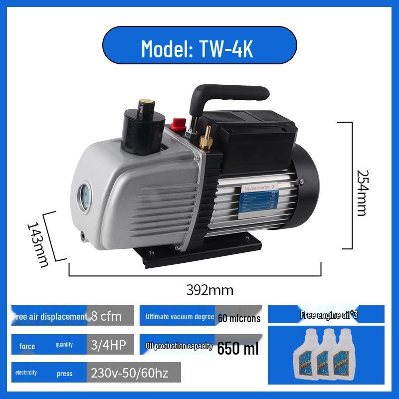 Высокоскоростной одноступенчатый пластинчато-роторный вакуумный насос 1 л/2 л для лабораторного и промышленного использования, 6 л забор воздуха