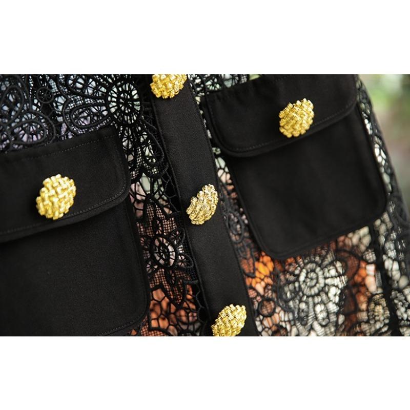 Летние женские кружевные платья с вырезами, воротником Питер Пэн на пуговицах, платья для вечеринок с коротким рукавом, женские халаты с поясами