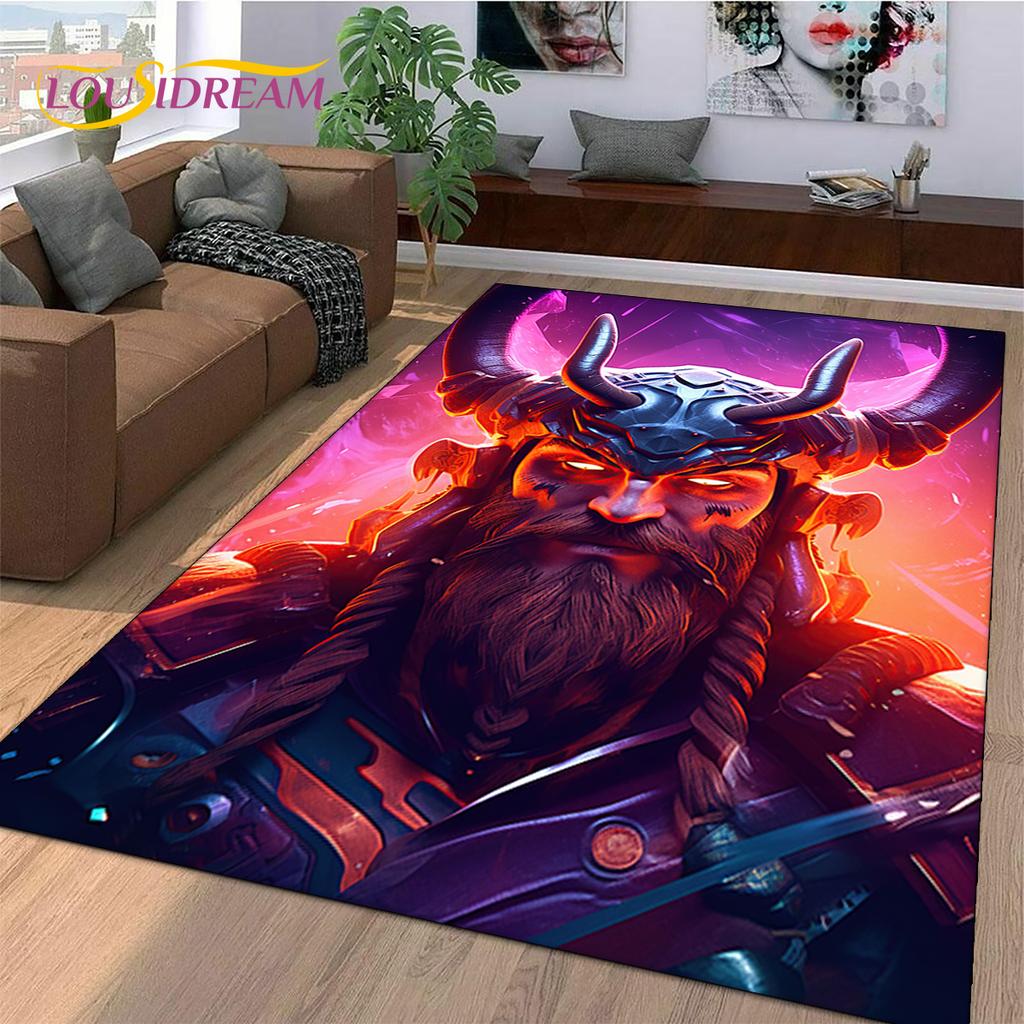 Knight Templar Cavalier Crusaders Cartoon Rug Carpet for Living Room Bedroom Decor,Non-slip Decoration for Sofa Doormat Gift Kid
