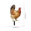 2 шт. курица садовая ставка куриный газон скульптура простая установка ручной работы акриловый куриный садовый орнамент крыльцо лужайка открытый двор декор