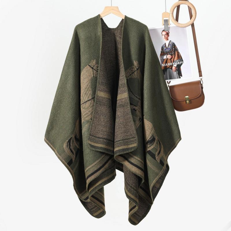 2026 Winter Scarf Cloak Faux Cashmere Warm Versatile Shawl Women Travel Photo Shoot