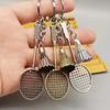 Accessories Badminton Keychain Metal Mini Badminton Racket Pendant Badminton Racket Keyring Sports