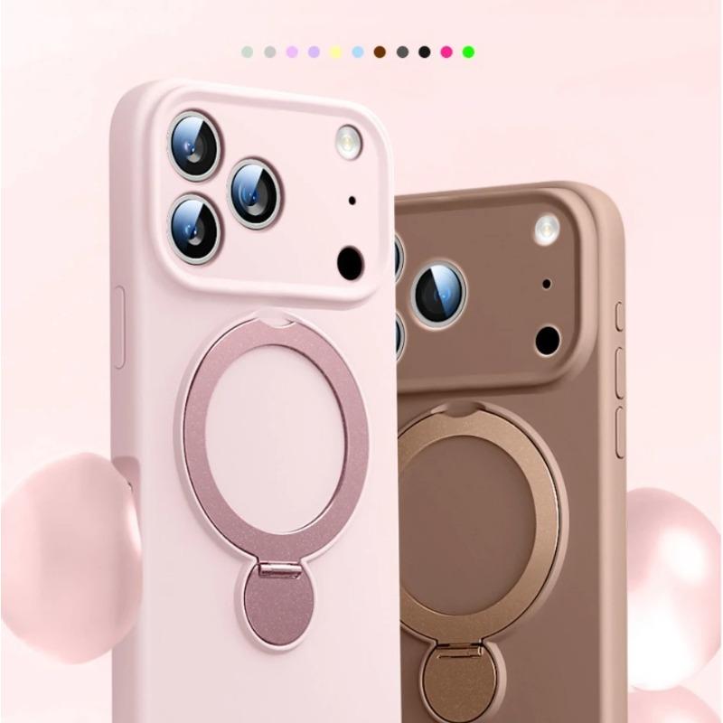 Магнитный чехол-держатель из жидкого силикона для iPhone 17 13 14 15 16 Pro Max Air Plus Magsafe Подставка Держатель Защитная крышка