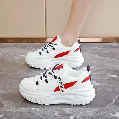 Кроссовки на платформе женские 2024 новая весна популярная обувь для маленьких пап повседневные маленькие белые туфли детские 70