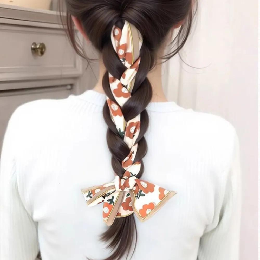 42cm Natural Ribbon Low Synthetic Ponytail Wig Long Twist Braid Simulated Hair New Chinese-style Hair Accessory