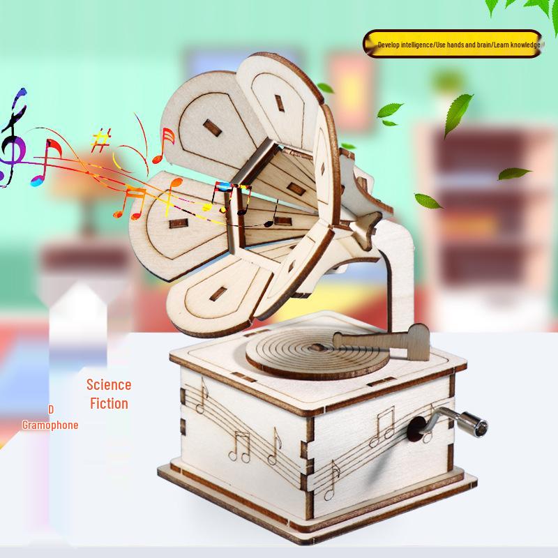 DIY Wooden Phonograph Science Kit for Kids - Build and Experiment