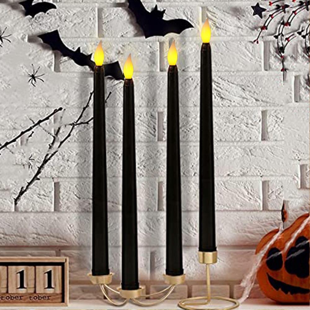 4 Pcs Battery Powered Taper Candles Warm Light LED Candle Sticks Candle Lights Christmas Decor