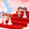 1 Pair Miniature Wedding Couple Ornaments Cartoon Good Proposal