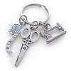 Ruler Scissors Sewing Machine Tailors Keychain Antique Jewelry Steampunk Gift