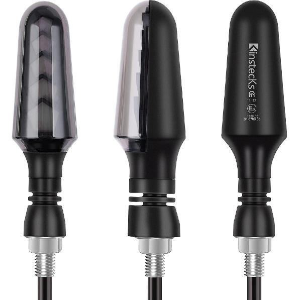 Kinstecks 4PCS Motorcycle Indicators Flowing Turning Indicators Turn Signal Lights 12V for Motorcycle Motorbike Scooter Quad Cruiser Harley Kawasaki