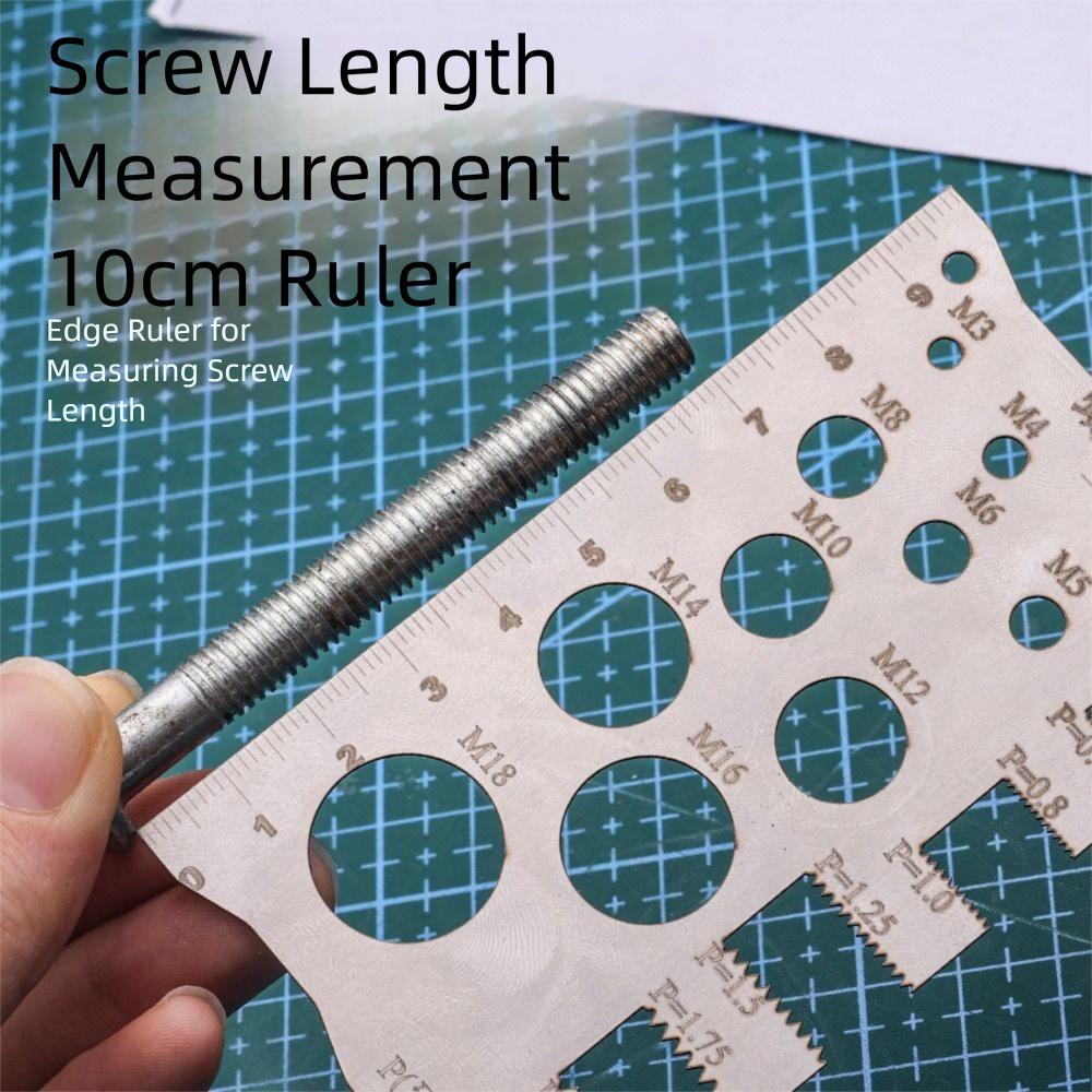 Space Saving Thread Checker Silver Gauge Ruler Durable Measurement Tool Industry Use