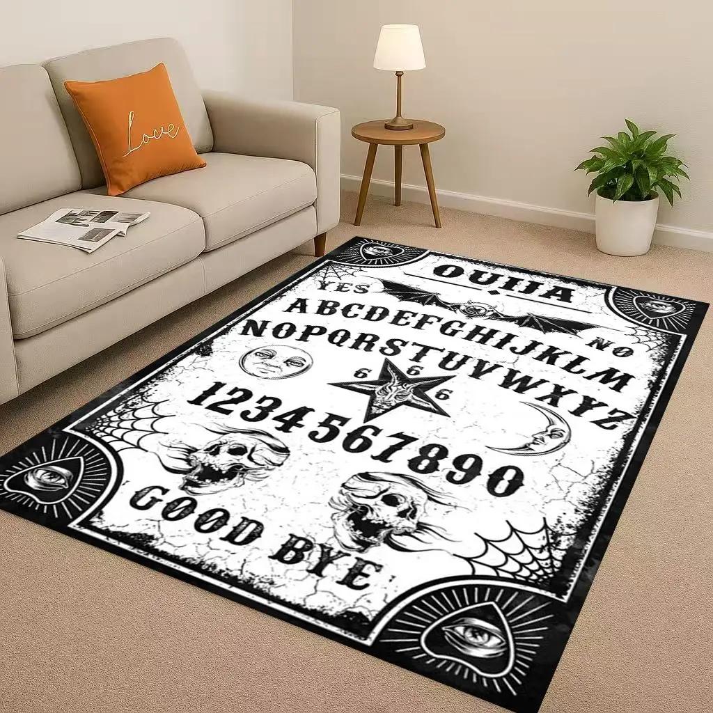 HD Retro Witch Spirit Ouija Board Art Living Room Non-Slip Area Rug Carpet for Bedroom Kids Playroom Sofa,Home Decor Doormat