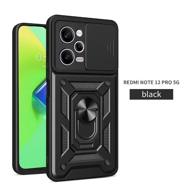 Чехол-слайдер для защиты объектива камеры для Xiaomi Redmi Note 12 11S 12S 11 10 9 Pro Max 10C A1 A2 A1 Plus Противоударный бронированный чехол с кольцом