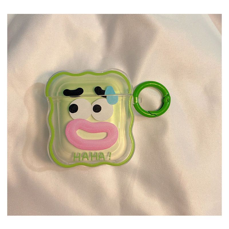 Милый забавный чехол для наушников AirPods AirPod 2 3, прозрачный чехол с мультяшным рисунком и кольцом для ключей, мягкий силиконовый чехол для AirPods Pro