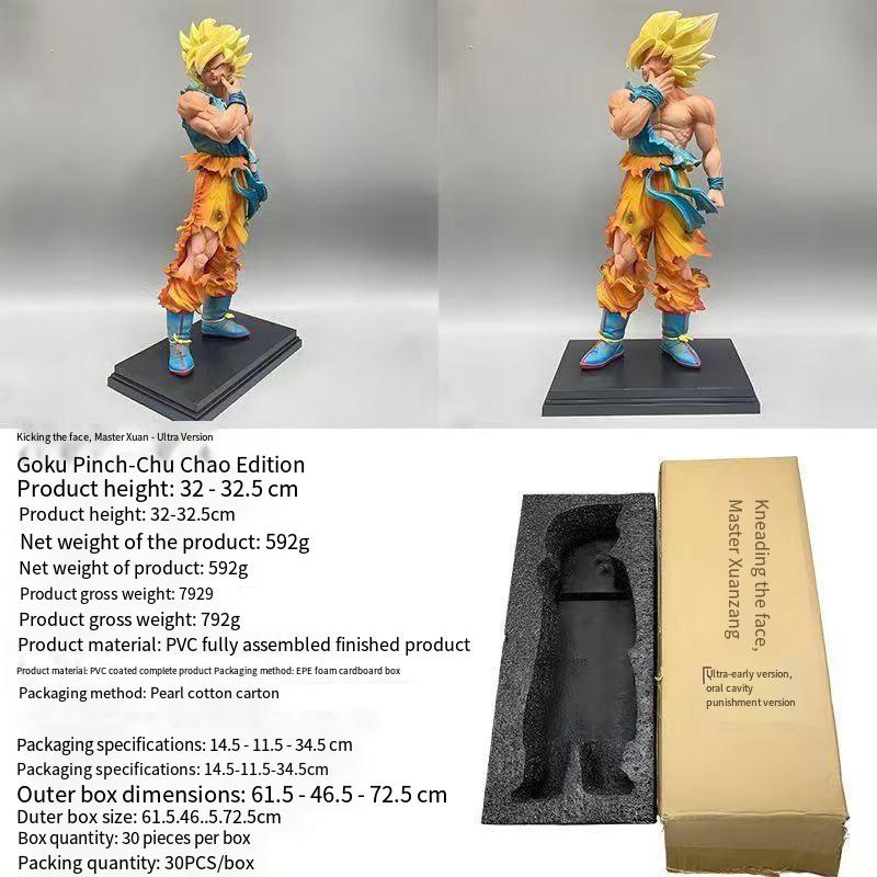 C4 In Stock Anime Figure Dragon Ball 32cm Son Goku Super Saiyan Goku Figures Goku Action Figurine Model Gk Statue Toy Gifts