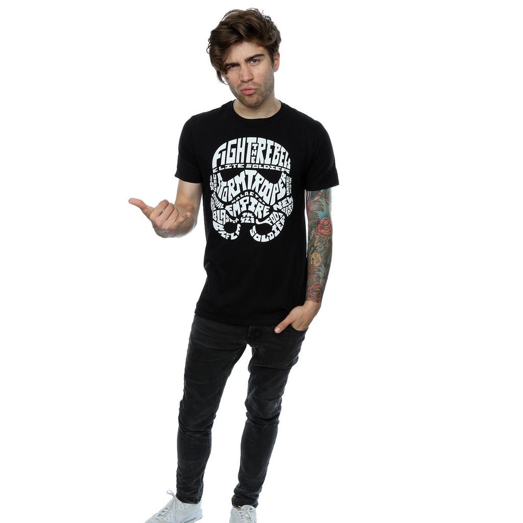 Star Wars Mens Stormtrooper Text Head T-Shirt