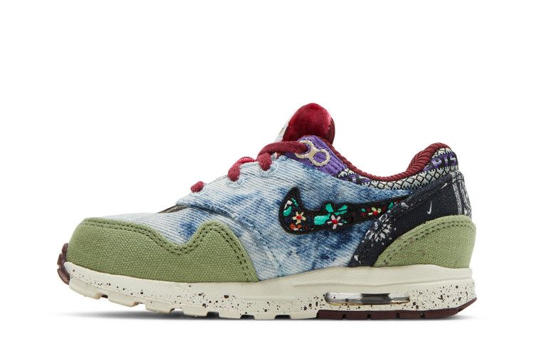 Kids' Sneakers Nike Air Max 1 SP Concepts Mellow (TD) Oil Green/Black/Team Red/Sail