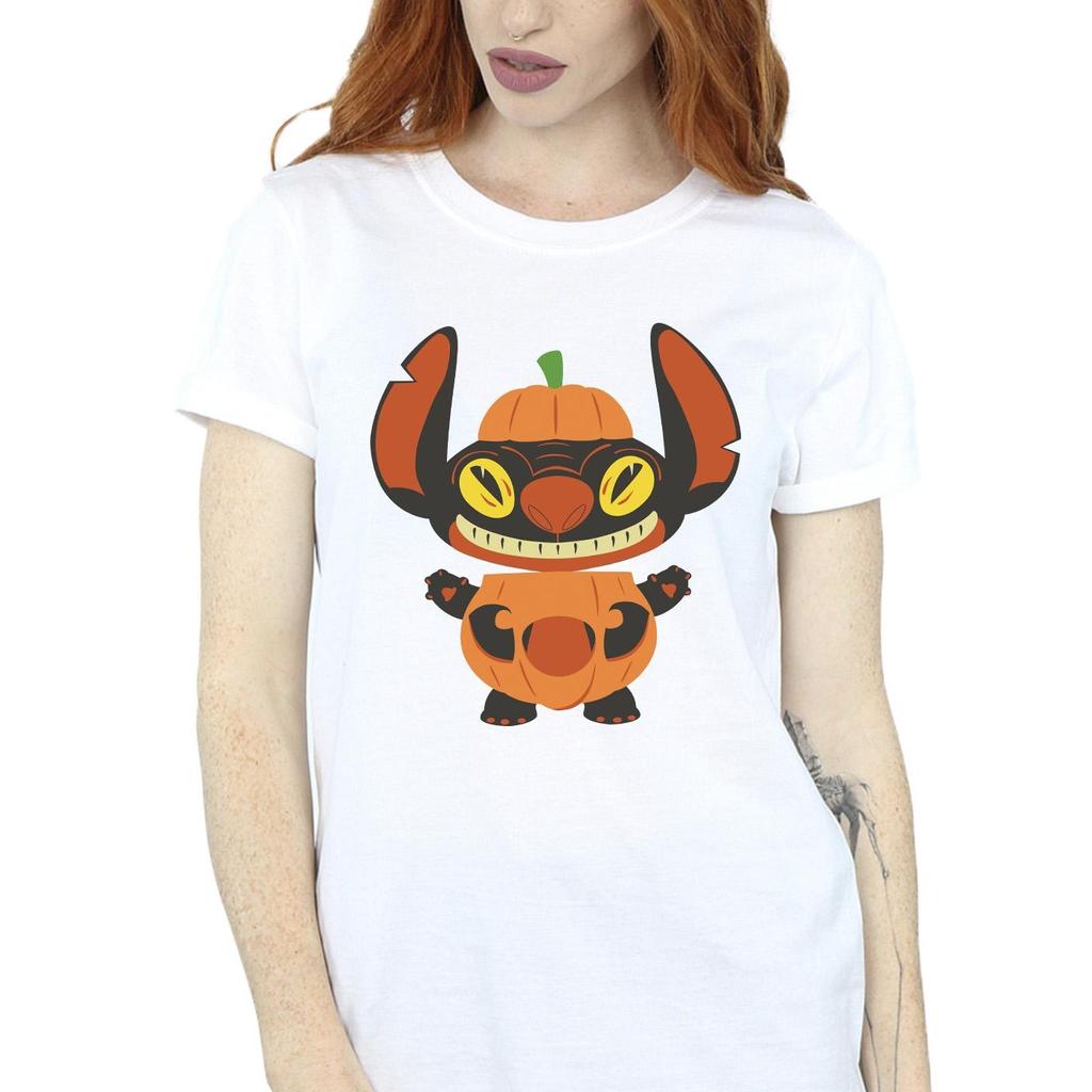 Disney Womens/Ladies Lilo & Stitch Pumpkin Costume Cotton Boyfriend T-Shirt
