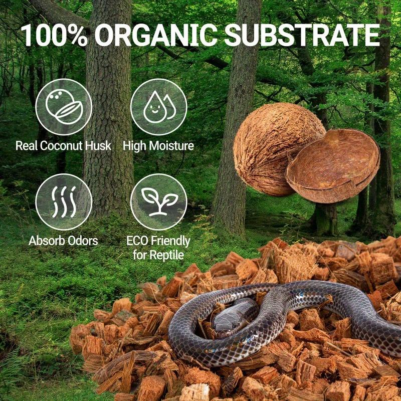 New Natural Coconut Chip Reptiles Bedding Compressed Coco Husk Chips Terrarium Substrate for Snake Gecko Lizard Bearded Dragon