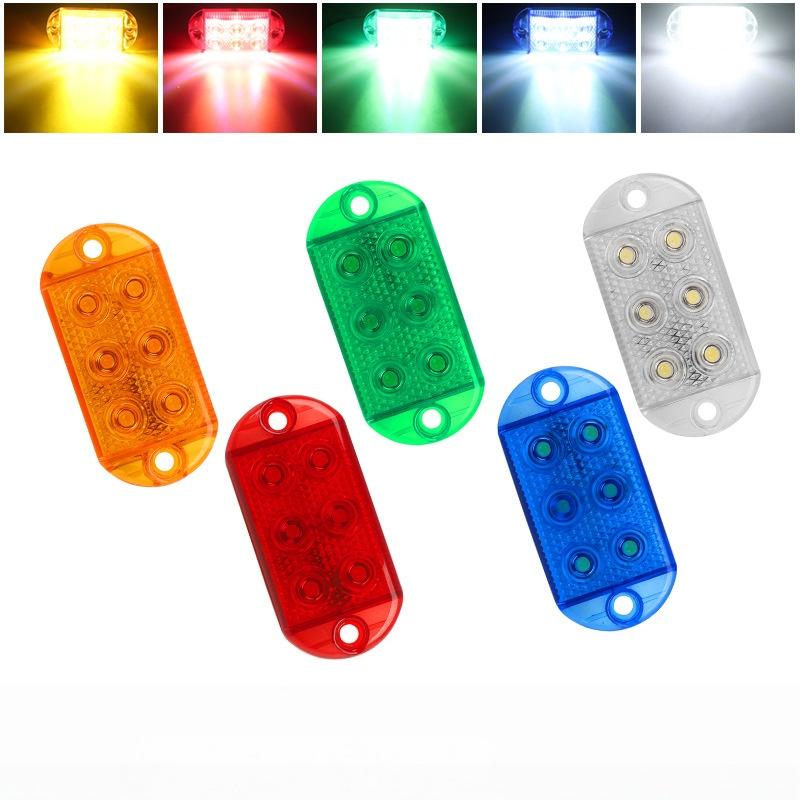 1 Set 12-80V Trailer Car Truck Signal Lamp Indicator Light 6LEDs High-brightness Waterproof Strobe Light LED Flash Warning Light