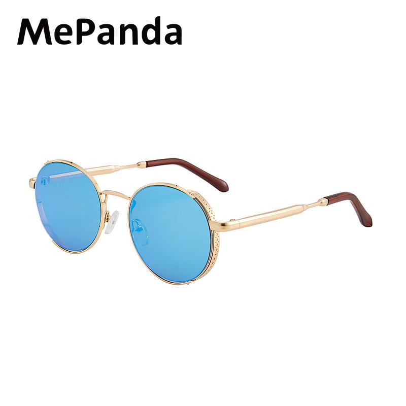 MePanda унисекс, персонализированные спортивные солнцезащитные очки в круглой оправе из металла в стиле панк, UV400