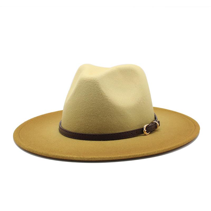 Британский стиль Мужская и женская аэрозольная краска Постепенное изменение цвета джаз шерстяная шляпа модная большая шляпа
