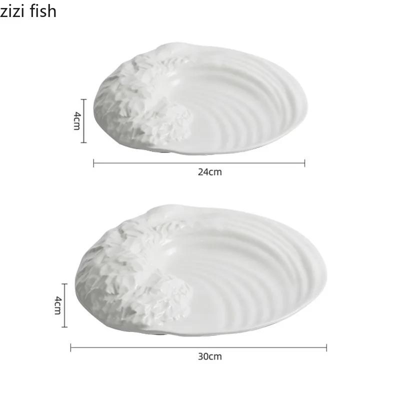 Stone Pattern Mountain Sea Plate Ceramic Special Shaped Tableware Dessert Plate Snack Plate Sushi Plates Artistic Tableware