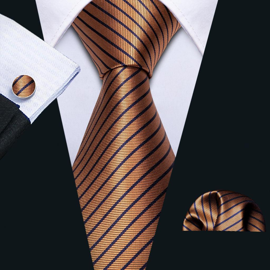 Barry.Wang Formal Mens Paisley Silk Tie Set Mens Necktie Pocket Square Cufflinks Wedding